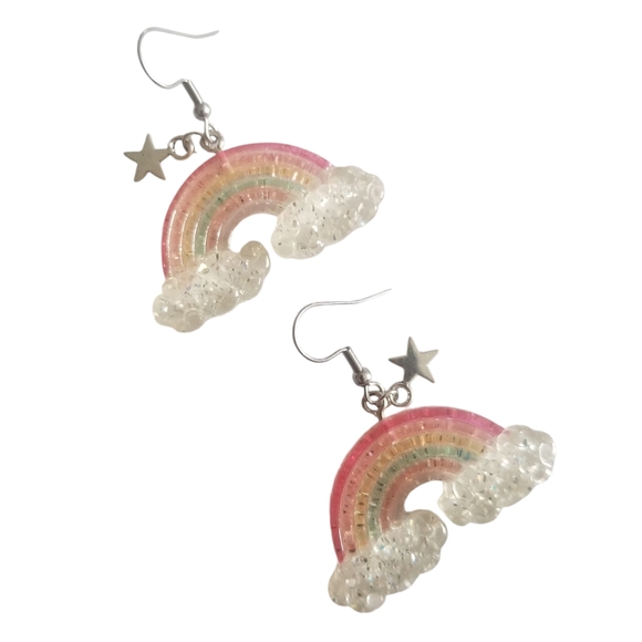 Handcrafted Rainbow Earrings - Picture 2 of 4